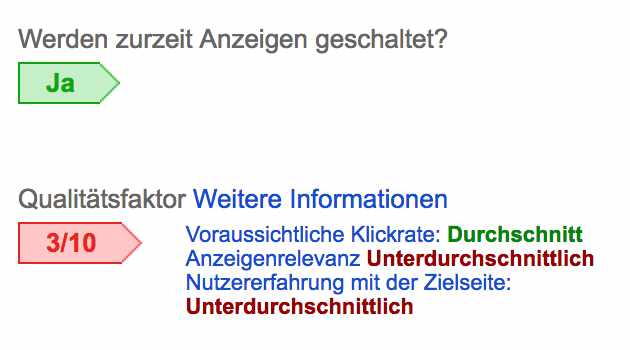 Niedriger Qualitätsfaktor durch Brand-Bidding