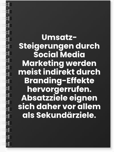 Social-Media-Ziele: Absatzziele nicht für Primärziele geeignet