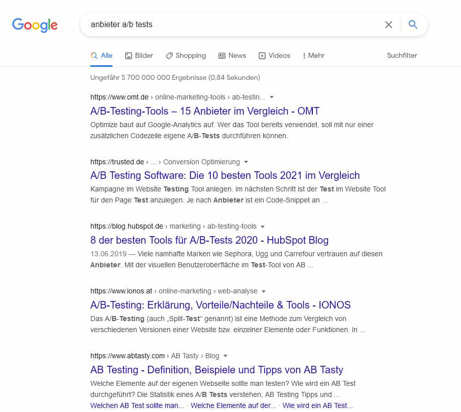 Google SERPs: Hohes Traffic-Potenzial