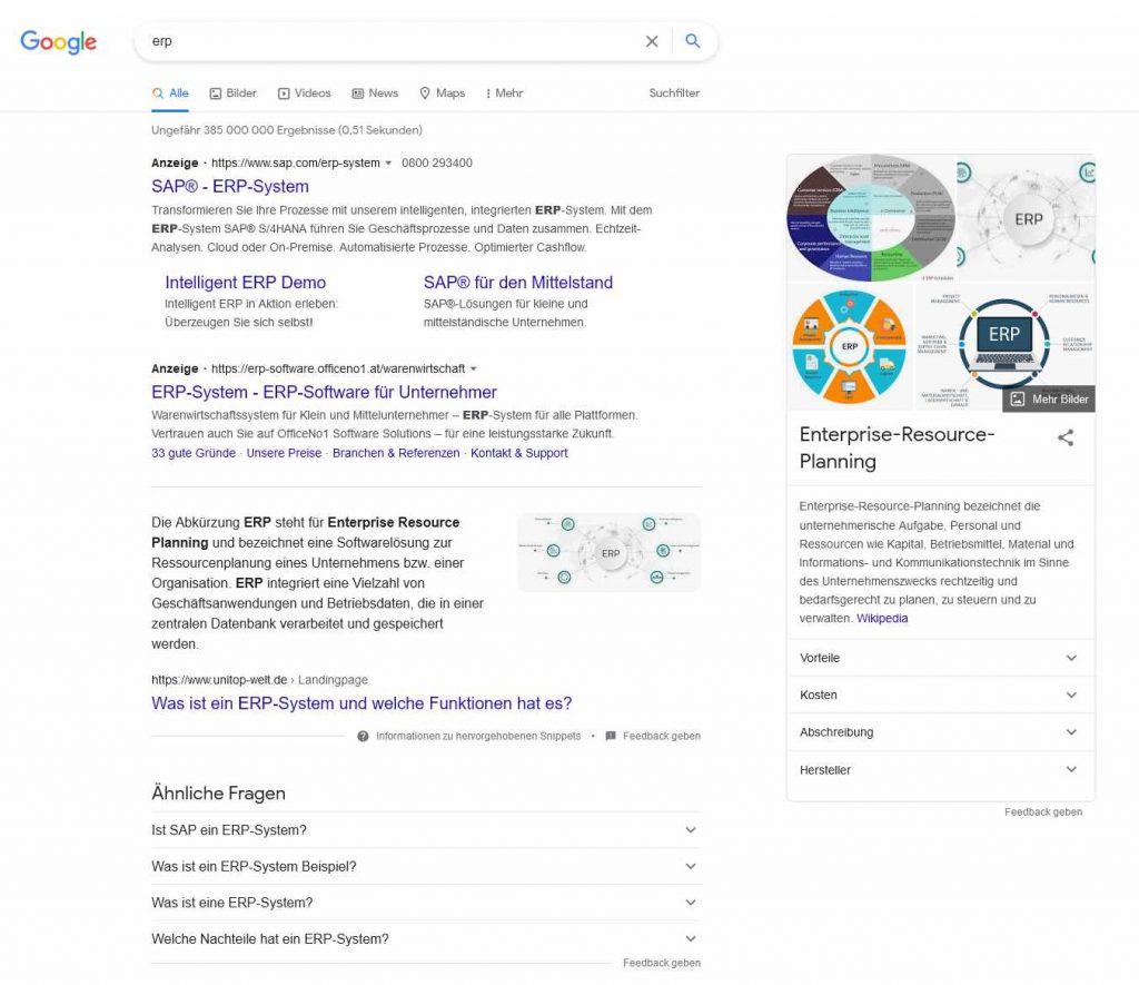 Google SERPs: Niedriges Traffic Potenzial