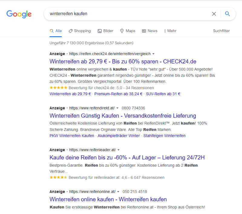 Google Ads Suchanzeigen