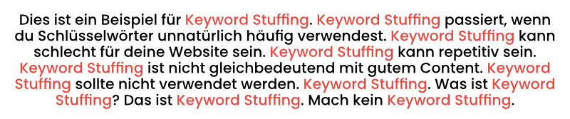 Beispiel für Keyword-Stuffing