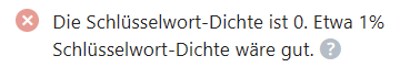 Empfehlung der Keyword-Dichte in Rank Math